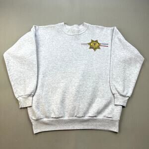 Vintage Police Department Sweatshirt Adult Small Gray Sparks Nevada Badge 90s